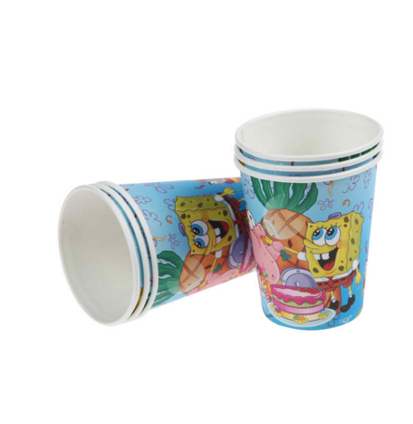 Disposable paper cups SpongeBob Party supplies