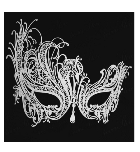 White Metal Venetian Party mask halloween